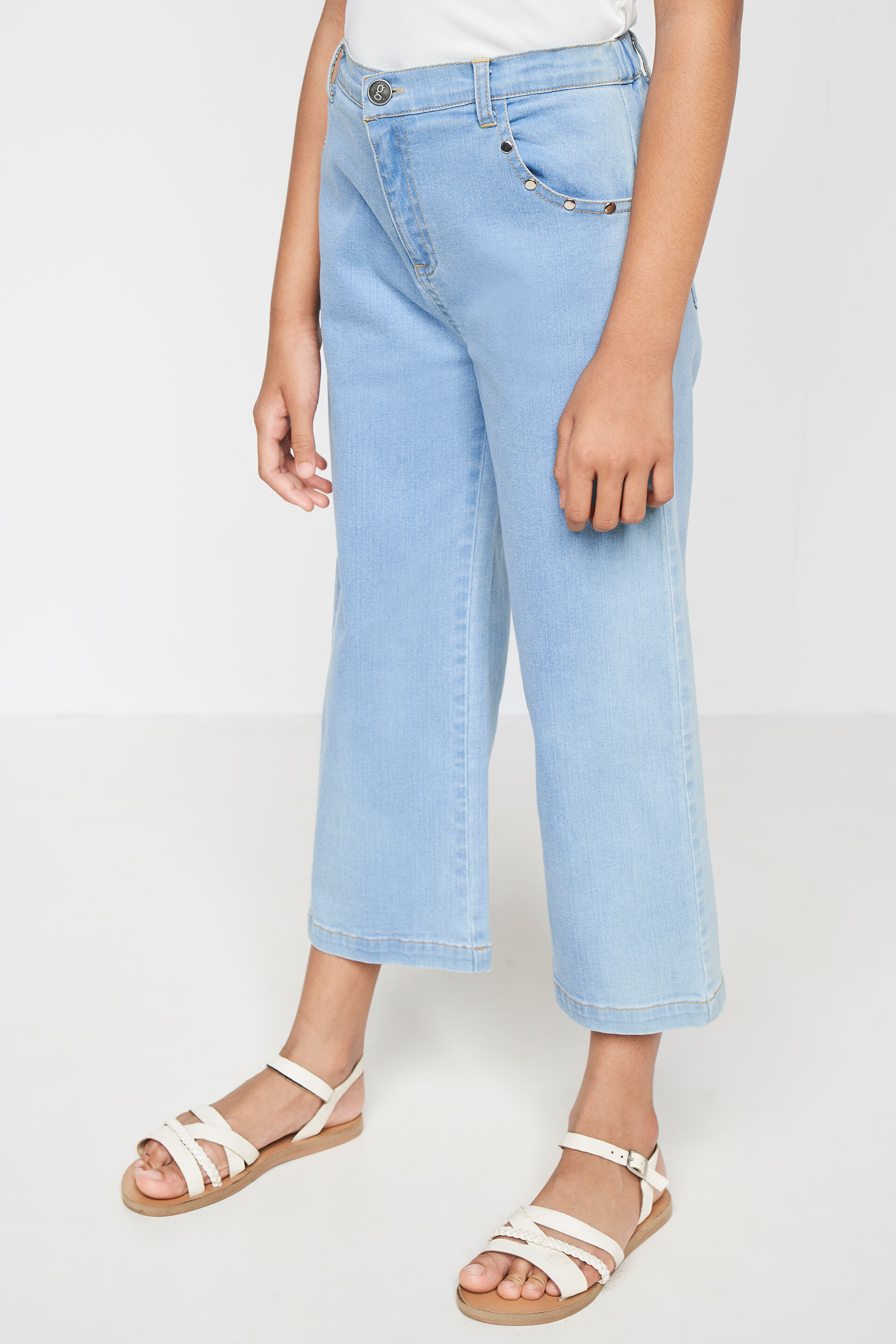 Blue Solid Straight Bottom, Blue, image 4